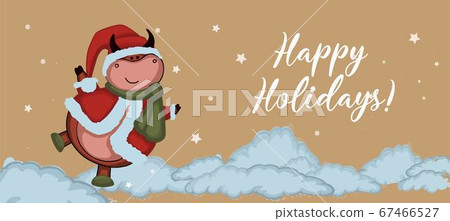 Christmas kraft paper card, hand drawn style. Christmas kraft paper card, hand drawn style. 67466527