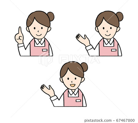 Woman illustration in pink apron 67467800