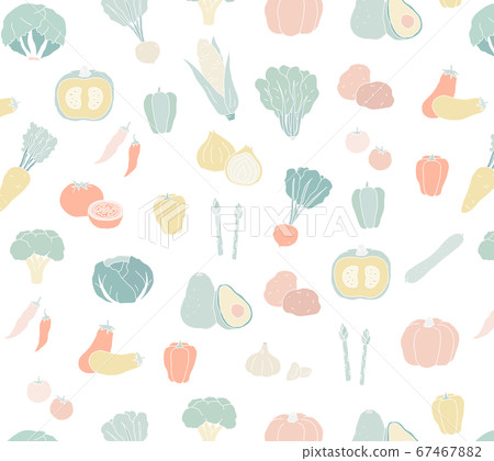 Handwritten vegetable pattern / fashionable / background material / cute 67467882