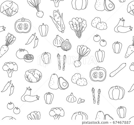 Handwritten vegetable pattern / fashionable / background material / cute 67467887