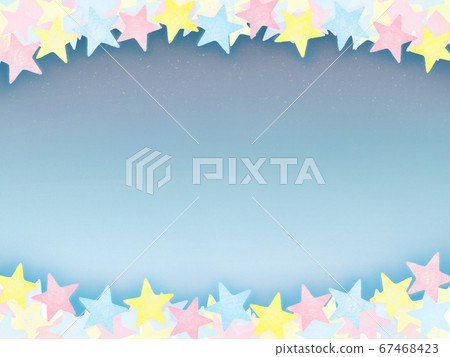 Colorful hand-painted touch stars frame night sky background 67468423