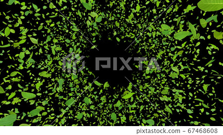 綠色綠色生態風飛行葉子3D圖CG背景背景 67468608