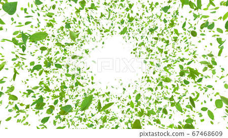 綠色綠色生態風飛行葉子3D圖CG背景背景 67468609