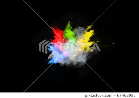 abstract colored dust explosion on a black background.abstract powder splatted background,Freeze motion of color powder exploding/throwing color powder, multicolored glitter texture. abstract colored dust explosion on a black background.abstract powder splatted background,Freeze motion of color powder exploding/throwing color powder, multicolored glitter texture. 67468983