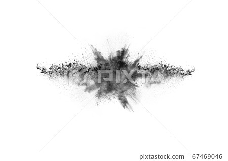 particles of charcoal on white background,abstract powder splatted on white background,Freeze motion of black powder exploding or throwing black powder. particles of charcoal on white background,abstract powder splatted on white background,Freeze motion of black powder exploding or throwing black powder. 67469046