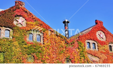 Sapporo factory brick building of autumn leaves 67469155