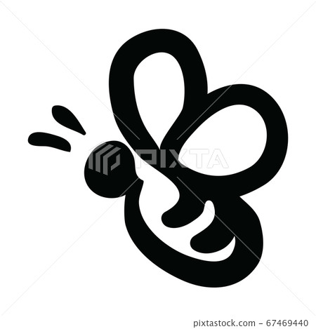 Vector Illustration Hand-drawn Silhouette Of A Bee. Vector Illustration Hand-drawn Silhouette Of A Bee. 67469440