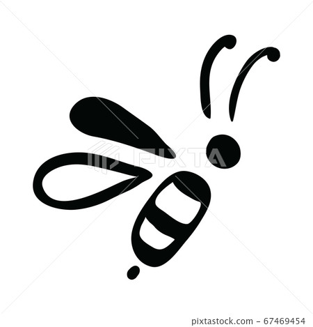 Vector Illustration Hand-drawn Silhouette Of A Bee. 67469454