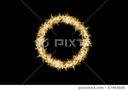 Golden powder explosion on black background. Freeze motion. Golden powder explosion on black background. Freeze motion. 67469886