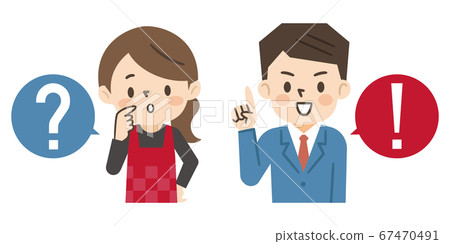 Housewives with doubts and worries and businessmen solving problems 67470491