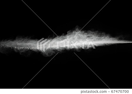 White powder explosion on black background. Colored cloud. Colorful dust explode. Paint Holi. 67470700