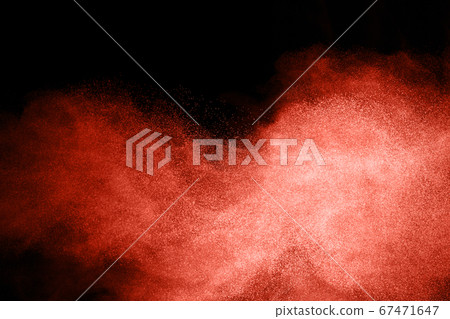Living Coral color powder explosion on white background. Colored cloud. Colorful dust explode. Paint Holi. Living Coral color powder explosion on white background. Colored cloud. Colorful dust explode. Paint Holi. 67471647