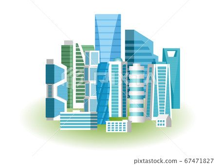 Vector Illustration Of Modern City Skyscraper... - Stock Illustration ...