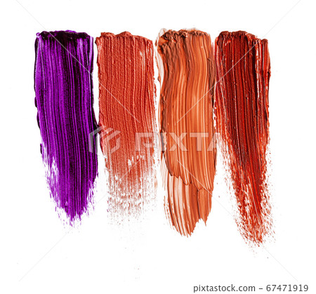 Set of lipstick stain swatches on white background Set of lipstick stain swatches on white background 67471919