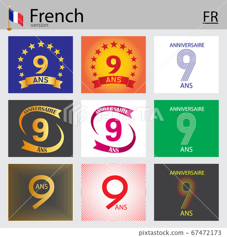 French set of number 9 templates French set of number 9 templates 67472173