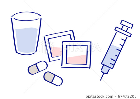 醫藥和注射器藍色 67472203