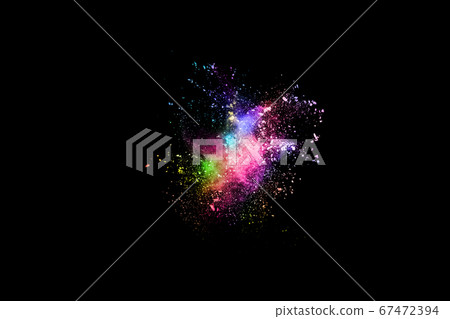 abstract colored dust explosion on a black background.abstract powder splatted background,Freeze motion of color powder exploding/throwing color powder, multicolored glitter texture. abstract colored dust explosion on a black background.abstract powder splatted background,Freeze motion of color powder exploding/throwing color powder, multicolored glitter texture. 67472394