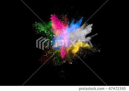 abstract colored dust explosion on a black background.abstract powder splatted background,Freeze motion of color powder exploding/throwing color powder, multicolored glitter texture. abstract colored dust explosion on a black background.abstract powder splatted background,Freeze motion of color powder exploding/throwing color powder, multicolored glitter texture. 67472395