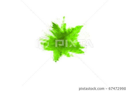 Green powder explosion on white background. Colored cloud. Colorful dust explode. Paint Holi. Green powder explosion on white background. Colored cloud. Colorful dust explode. Paint Holi. 67472998