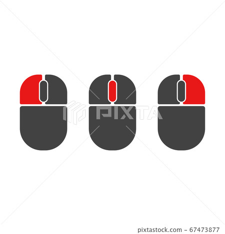 Mouse buttons click isolated vector icons set. Computer mouse buttons indication left click, scroll, right click 67473877