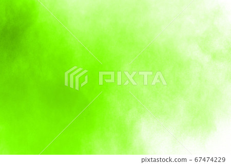 Green powder explosion on white background. Colored cloud. Colorful dust explode. Paint Holi. 67474229