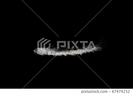White powder explosion on black background. Colored cloud. Colorful dust explode. Paint Holi. 67474232