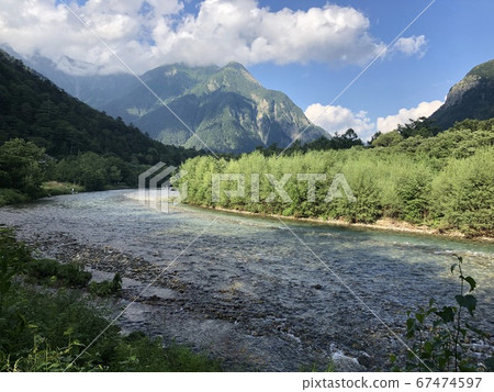 View of mountain river in Kamikochi View of mountain river in Kamikochi 67474597