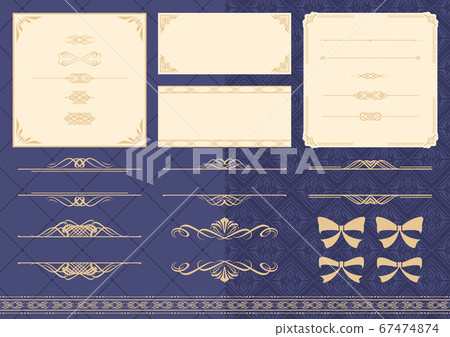 優雅的框架裝飾格紋背景圖案裝飾材料集 67474874