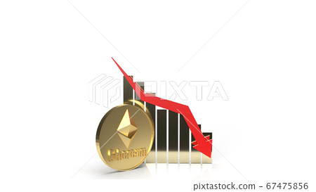 The Ethereum coins cryptocurrency and chart... - Stock Illustration ...