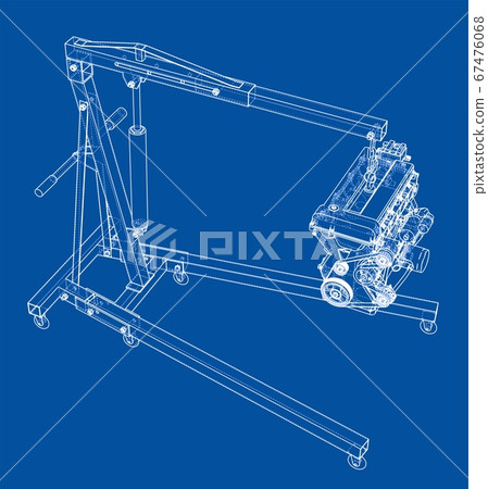 Engine hoist with engine outline Engine hoist with engine outline 67476068