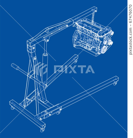 Engine hoist with engine outline 67476070