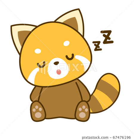 Sleeping red panda vector illustration 67476196