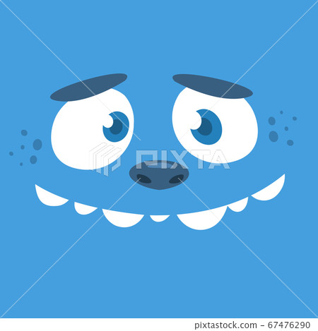 Cartoon monster face avatar. Vector Halloween illustration 67476290