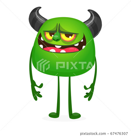 Funny cartoon monster creature. Vector character 67476307