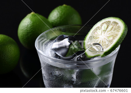 Close-up of kabosu shochu 67476601