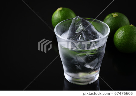 Pumpkin shochu on black background 67476606