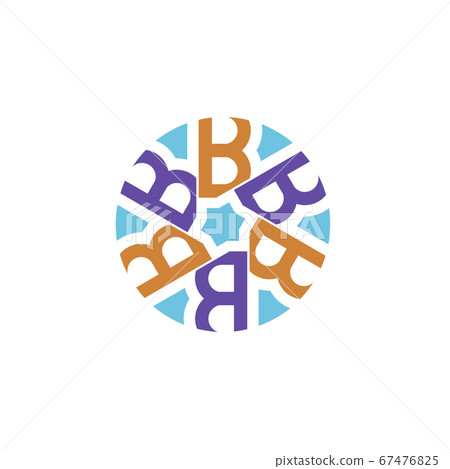 creative initial letter b with circle background color logo concept 67476825