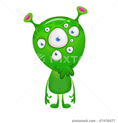 Cartoon funny alien. Halloween vector illustration Cartoon funny alien. Halloween vector illustration 67476877