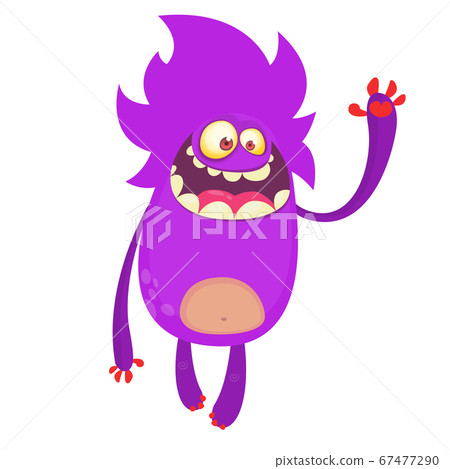 Happy cartoon monster. Vector character 67477290