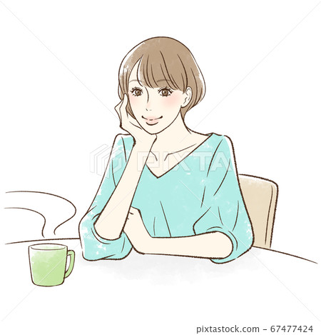 放鬆和戴著拐杖的女人 67477424