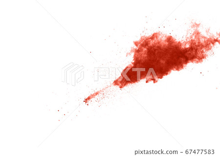 living coral color powder explosion on white background. Colored cloud. Colorful dust explode. Paint Holi. living coral color powder explosion on white background. Colored cloud. Colorful dust explode. Paint Holi. 67477583