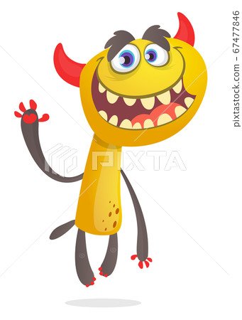 Happy cartoon monster. Vector character 67477846