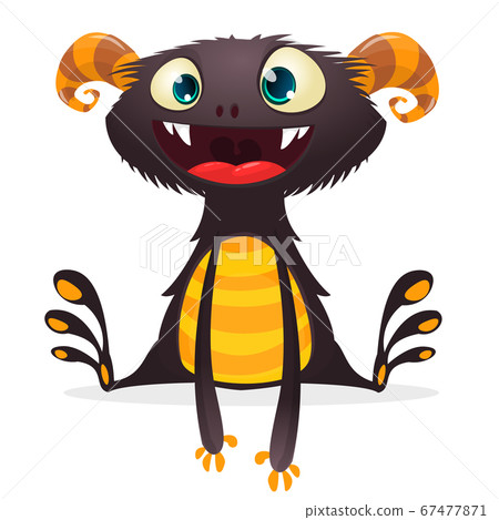Funny cartoon monster. Vector character design. 67477871