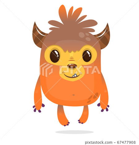 Funny cartoon monster. Vector character design. 67477908