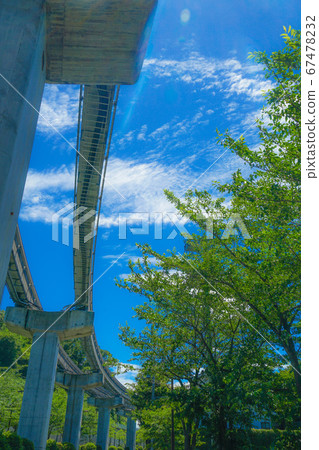 Tama Monorail Rails and Clear Sky (Tama Zoo Park Station) Tama Monorail Rails and Clear Sky (Tama Zoo Park Station) 67478232