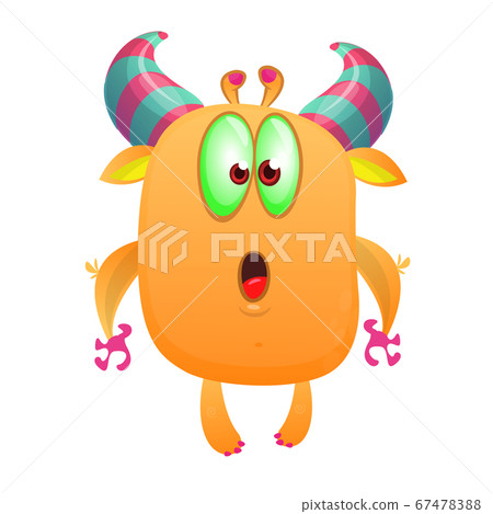Funny cartoon monster. Vector character design. 67478388