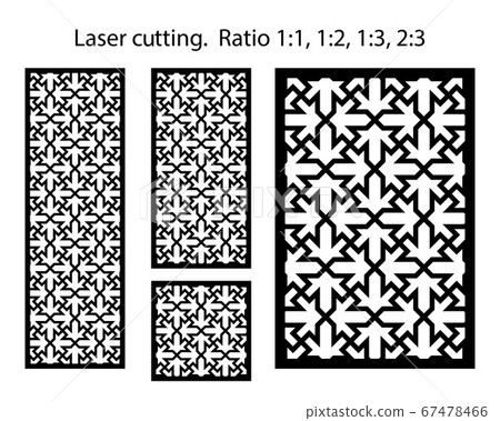 Laser cutting. Arabesque decorative vector panel. Template for interior partition in arabic style. Laser cutting design 67478466