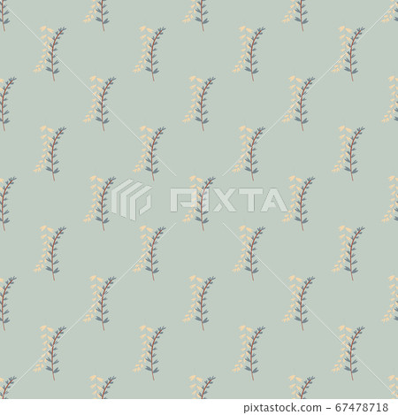 Seamless botanic pattern with branches on pastel 67478718