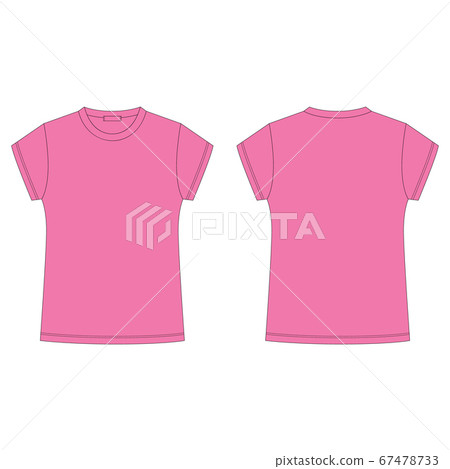 Technical sketch of pink tee shirt isolated on - Stock Illustration ...