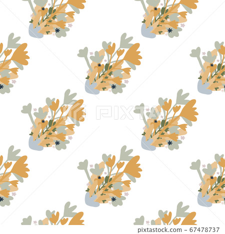 Isolated seamless pattern with flowers bouquet in - Stock Illustration ...